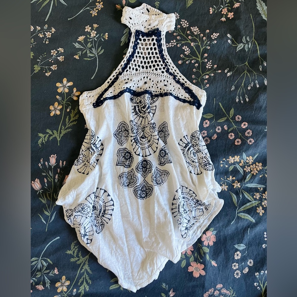 Free People Mandolin Crochet Halter Top XS